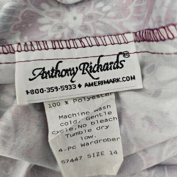 💎434 Anthony Richards Floral Vintage Pull On Purple Mini Skirt - Picture 2 of 5
